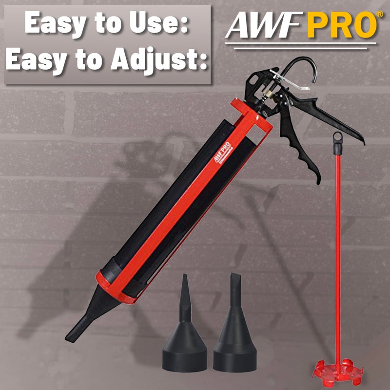 AWF PRO - Mortar Pointing Gun, 1 Quart (32 fl oz.) Capacity, 12:1 Thrust,2 Nozzles, Adjustable Pusher Plate - Image 5